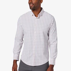Mizzen + Main Leeward Dress Shirt Trim Fit White Check - L